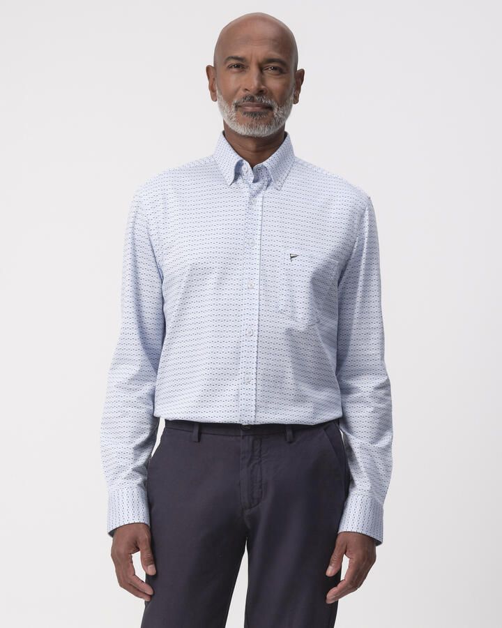 Campbell casual overhemd lichtblauw