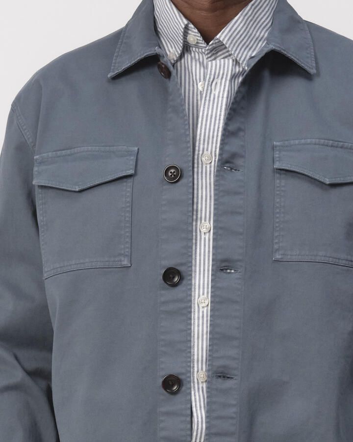 Campbell regular overshirt grijsblauw - Foto 4