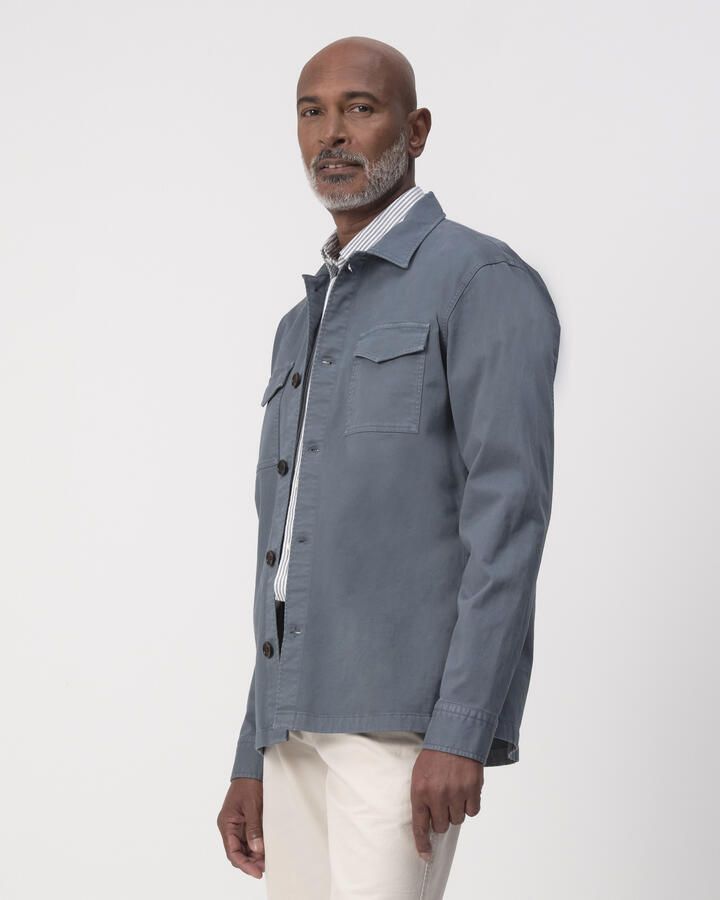 Campbell regular overshirt grijsblauw - Foto 6
