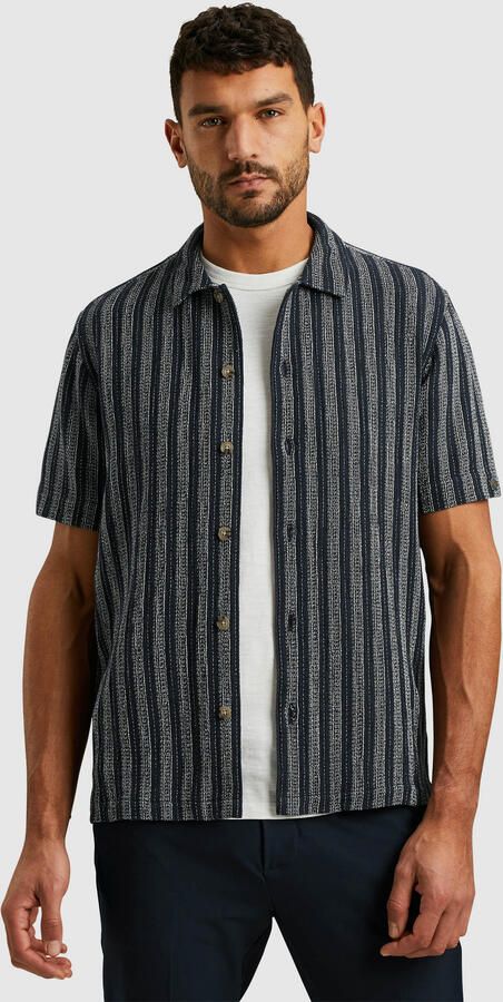 CAST IRON Heren Overhemden Short Sleeve Shirt Yd Stripe Regular Fit Blauw - Foto 5