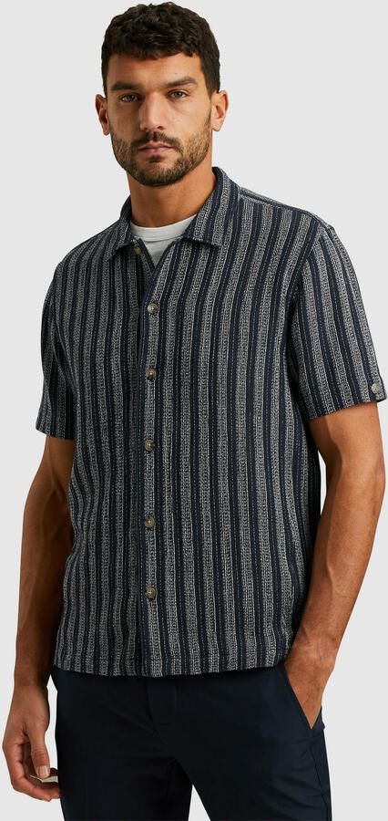 CAST IRON Heren Overhemden Short Sleeve Shirt Yd Stripe Regular Fit Blauw - Foto 6