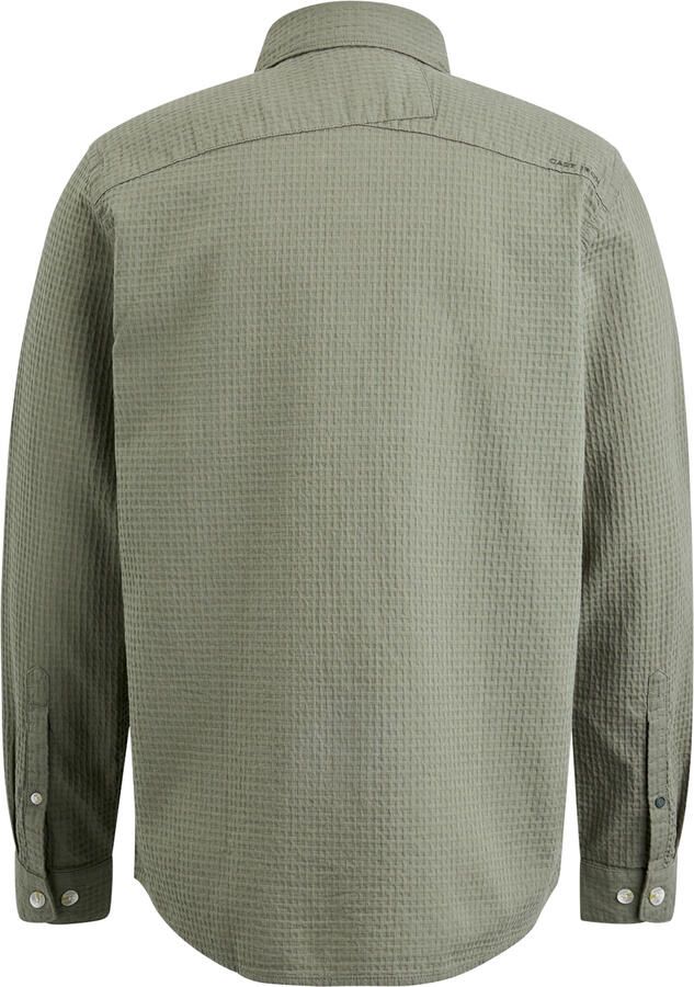 CAST IRON Heren Overhemden Long Sleeve Shirt Square Structure Regular Fit Groen - Foto 3