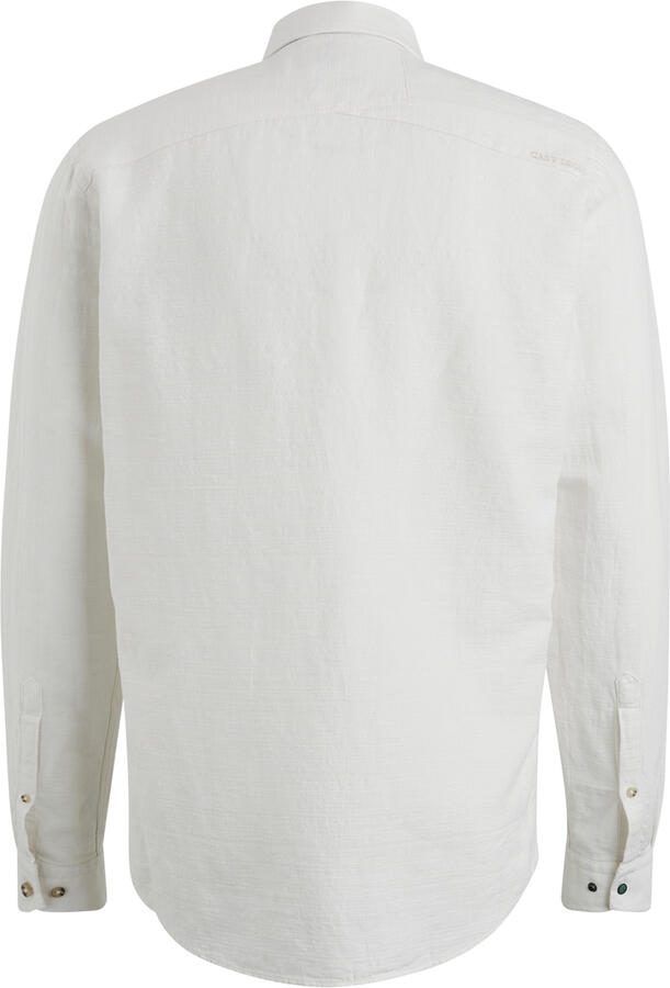 Cast Iron slim fit overhemd van linnen met logo grijs - Foto 3