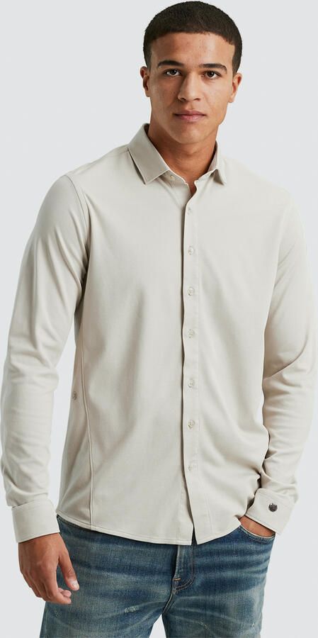 CAST IRON Heren Overhemden Long Sleeve Shirt Cf Tec Tone Interlock Jersey Beige - Foto 3