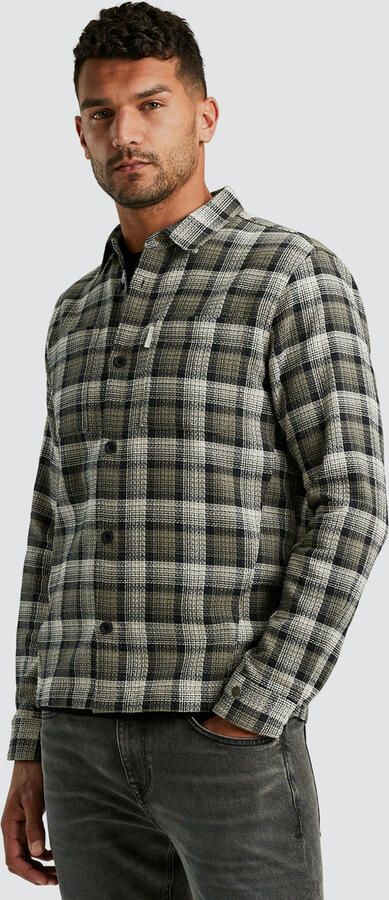 CAST IRON Heren Overhemden Long Sleeve Shirt Dobby Yarn Dyed Check Bruin - Foto 3