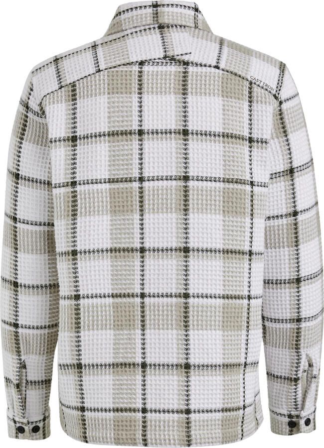 Cast Iron Dobby Check Lange Mouw Overshirt Gray Heren