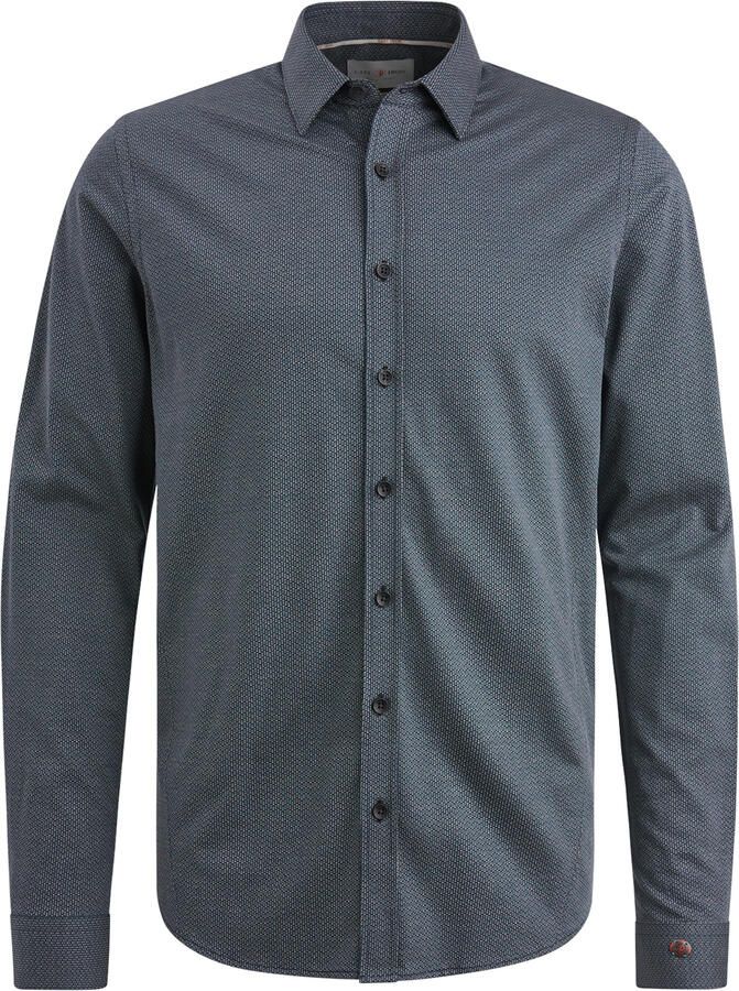 Cast Iron Grafisch Print Jersey Overhemd met Kraag Blue Heren - Foto 4