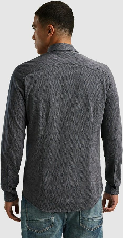 Cast Iron Grafisch Print Jersey Overhemd met Kraag Blue Heren