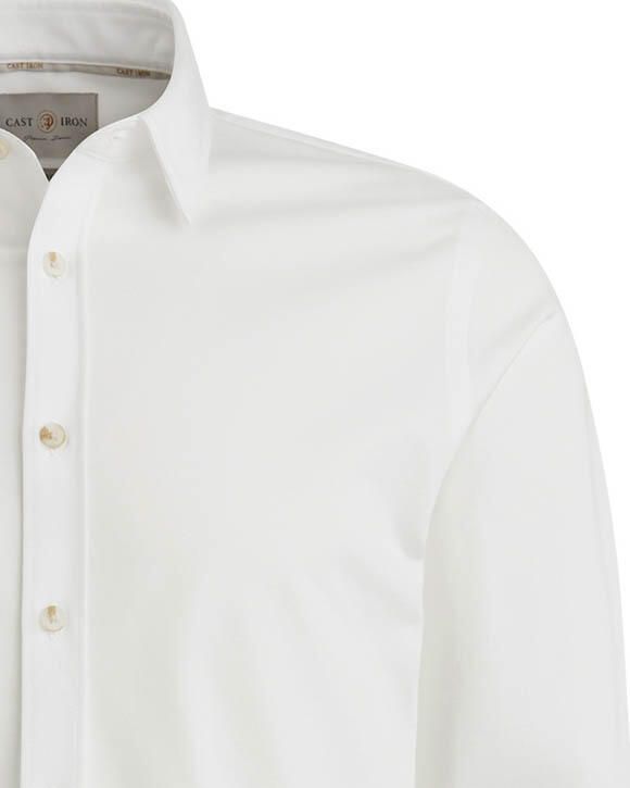 CAST IRON Heren Overhemden Long Sleeve Shirt Twill Jersey 2 Tone Wit - Foto 6