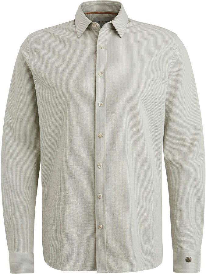 CAST IRON Heren Overhemden Long Sleeve Shirt Tec Dobby Jersey Stripe Groen - Foto 9