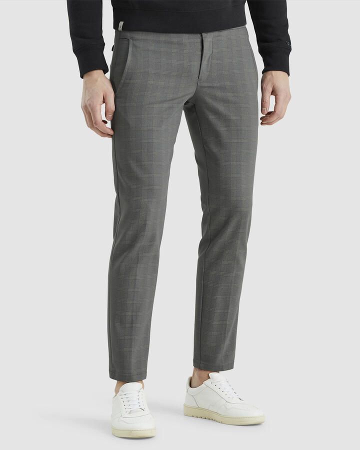 Cast Iron Broek- CI Chino Stretch Printed Check Gray Heren - Foto 2