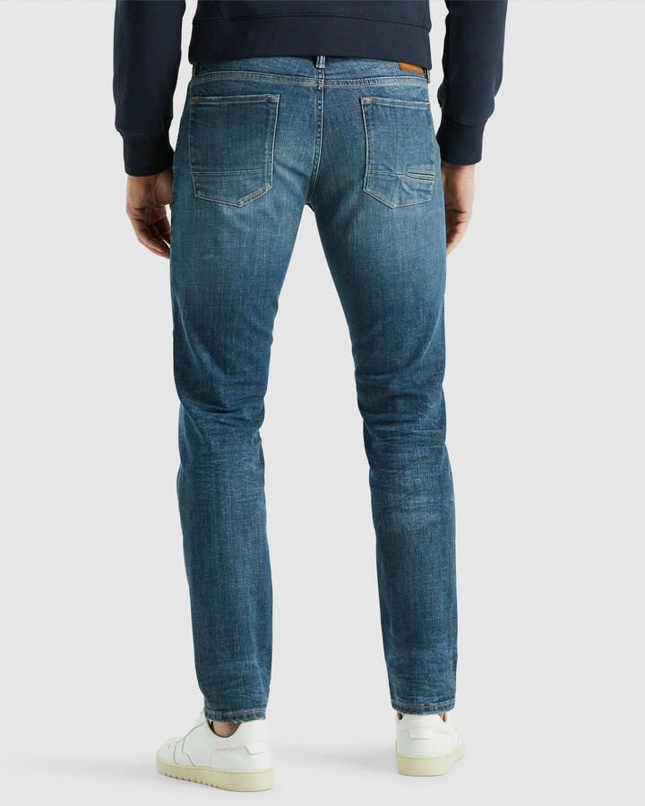 Cast Iron Slim Repair Jeans Blauw Trendy Look Blue Heren