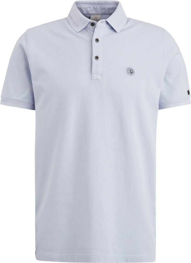 Cast Iron Pique Polo Shirt Short Sleeve Purple Heren