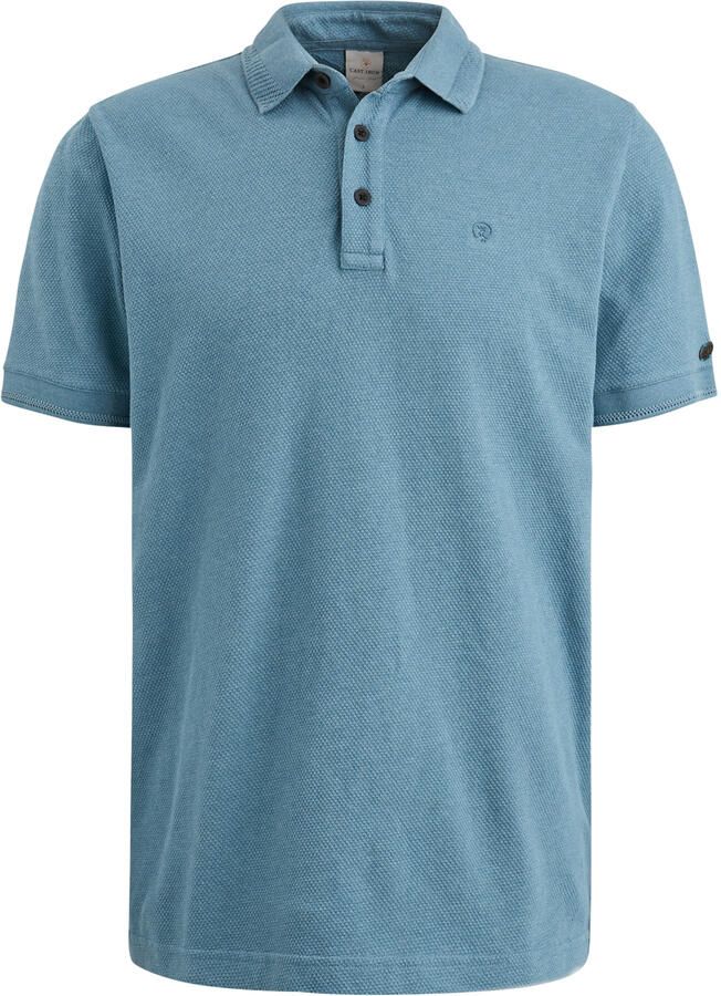CAST IRON Heren Polo's & T-shirts Short Sleeve Polo Popcorn Jersey Melange Blauw - Foto 2