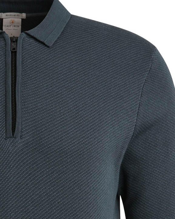 CAST IRON Heren Polo's & T-shirts Short Sleeve Polo Regular Fit Cotton Modal Blauw - Foto 7