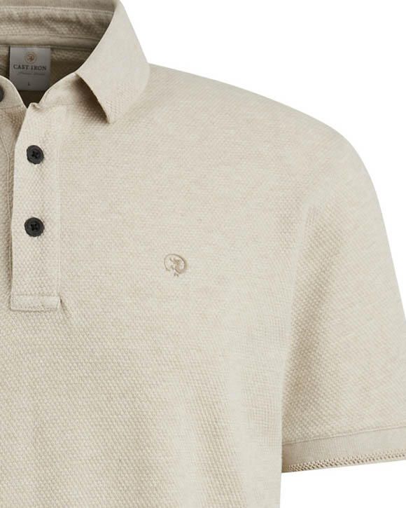 CAST IRON Heren Polo's & T-shirts Short Sleeve Polo Popcorn Jersey Melange Zand - Foto 4