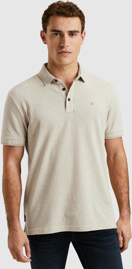 CAST IRON Heren Polo's & T-shirts Short Sleeve Polo Popcorn Jersey Melange Zand - Foto 2