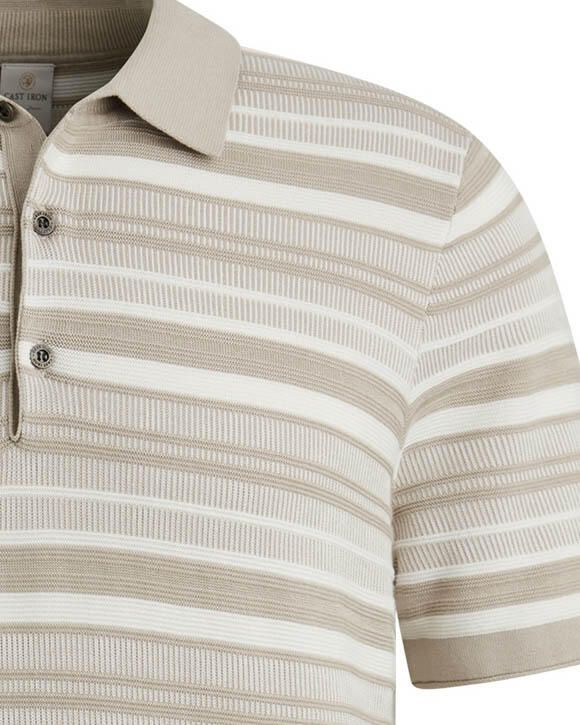 CAST IRON Heren Polo's & T-shirts Short Sleeve Polo Cotton Modal Zand - Foto 5