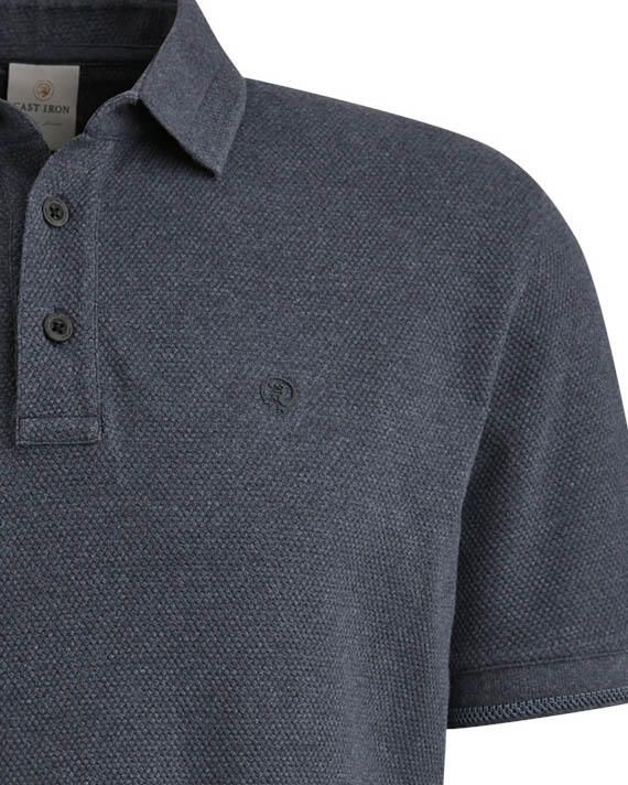 CAST IRON Heren Polo's & T-shirts Short Sleeve Polo Popcorn Jersey Melange Blauw - Foto 5