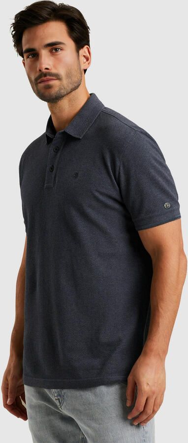CAST IRON Heren Polo's & T-shirts Short Sleeve Polo Popcorn Jersey Melange Blauw - Foto 7