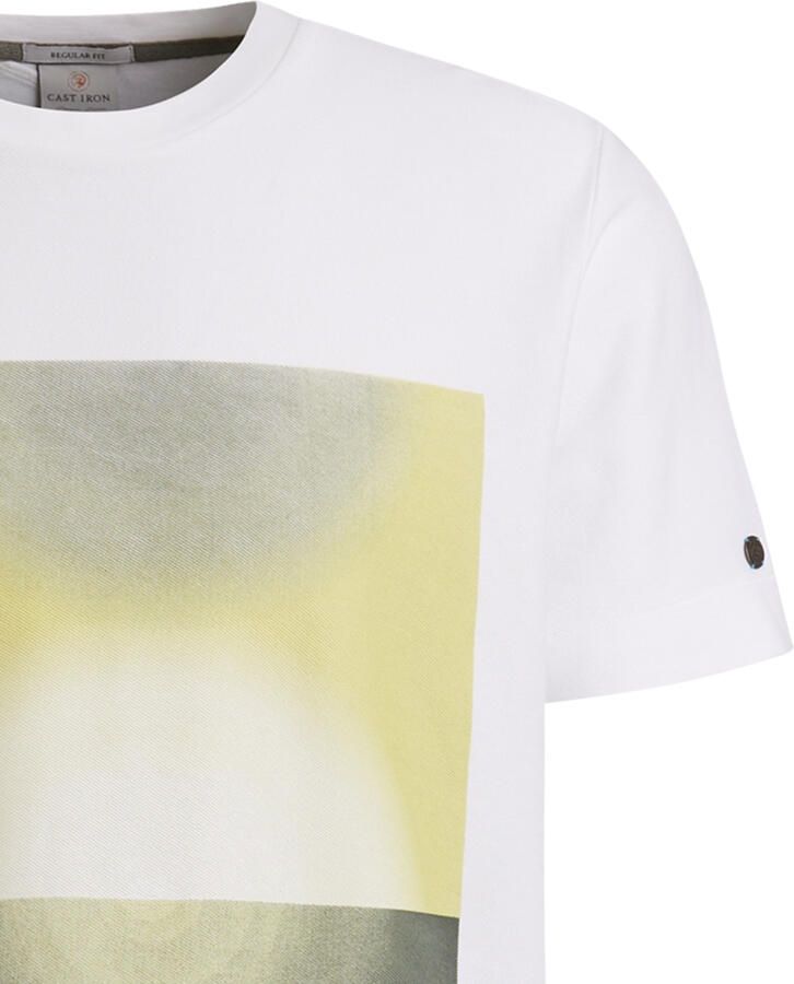 CAST IRON Heren Polo's & T-shirts Short Sleeve R-neck Regular Fit Twill Lichtgrijs