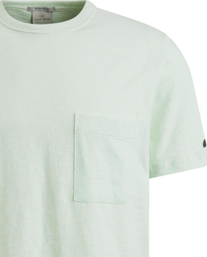 CAST IRON Heren Polo's & T-shirts Short Sleeve R-neck Regular Fit Cotton Slub Groen - Foto 5