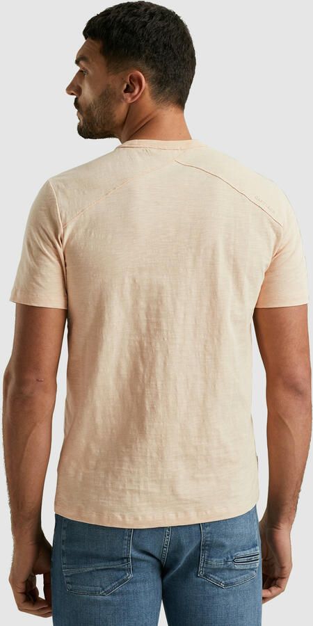 CAST IRON Heren Polo's & T-shirts Short Sleeve R-neck Regular Fit Cotton Slub Lichtroze - Foto 7