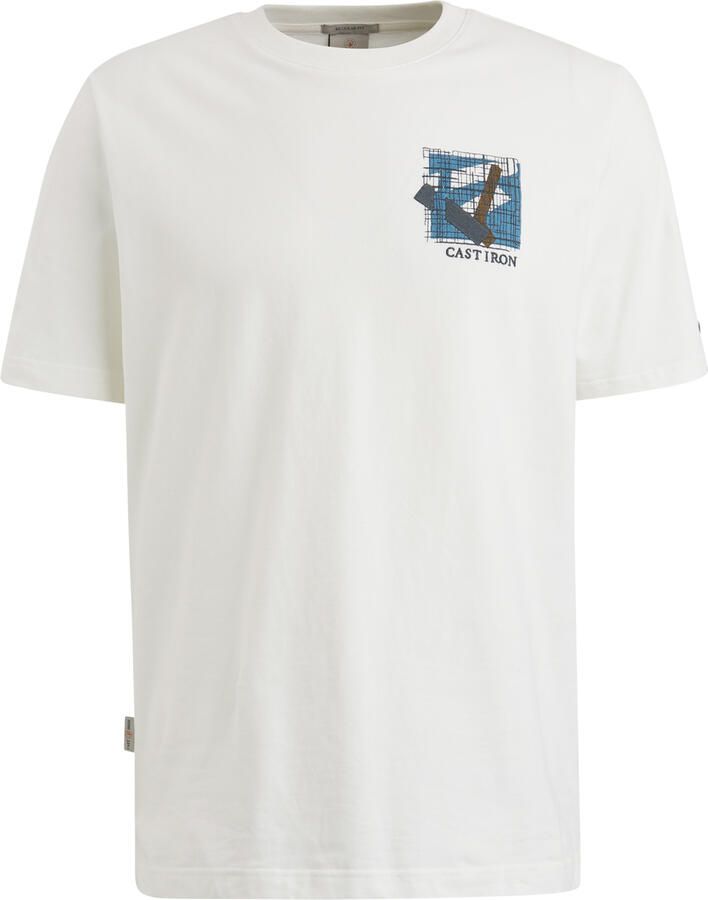 CAST IRON Heren Polo's & T-shirts Short Sleeve R-neck Regular Fit Jersey Peached Wit - Foto 5