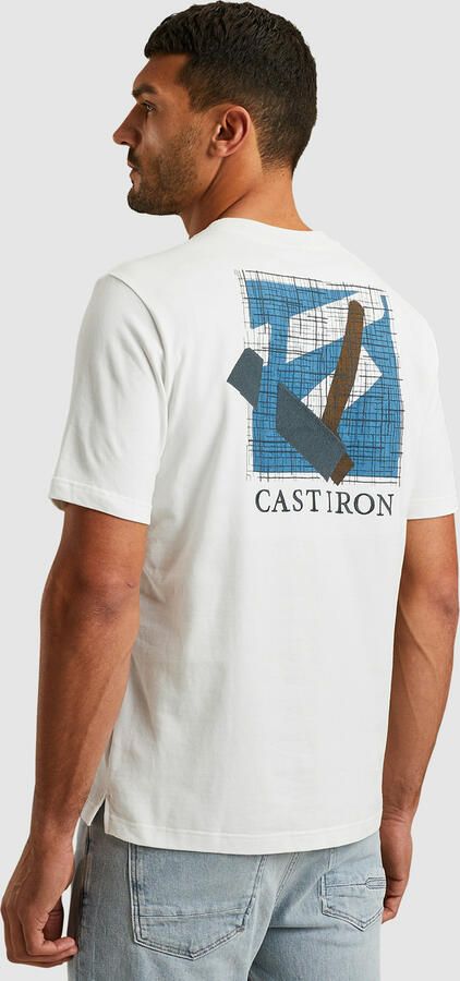 CAST IRON Heren Polo's & T-shirts Short Sleeve R-neck Regular Fit Jersey Peached Wit - Foto 4