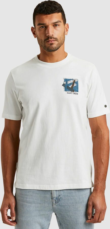 CAST IRON Heren Polo's & T-shirts Short Sleeve R-neck Regular Fit Jersey Peached Wit - Foto 3