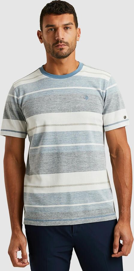 Cast Iron T-shirt Knitted Streep Blauw - Foto 6