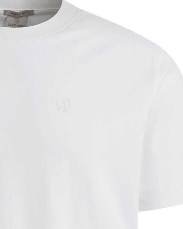CAST IRON Heren Polo's & T-shirts Crewneck Regular Fit Interlock Essential Wit - Foto 2