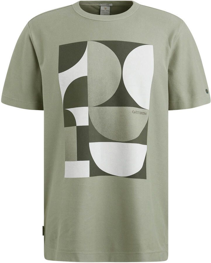 Cast Iron T-shirt met textuur groen - Foto 2