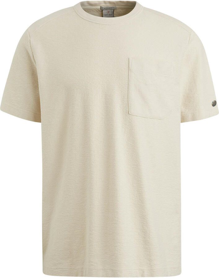 CAST IRON Heren Polo's & T-shirts Short Sleeve R-neck Regular Fit Structure Cotton Beige - Foto 5
