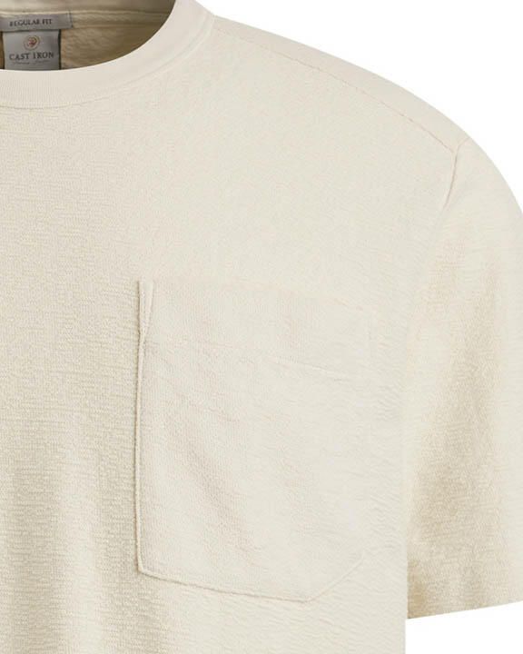 CAST IRON Heren Polo's & T-shirts Short Sleeve R-neck Regular Fit Structure Cotton Beige - Foto 2
