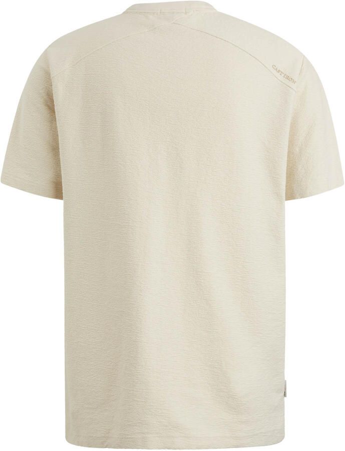 CAST IRON Heren Polo's & T-shirts Short Sleeve R-neck Regular Fit Structure Cotton Beige - Foto 1