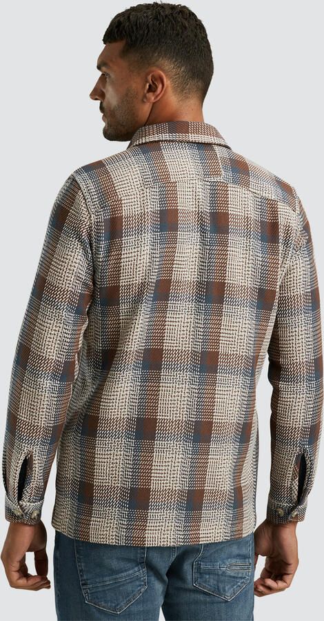 CAST IRON Heren Overhemden Long Sleeve Shirt Heavy Check Bruin - Foto 2