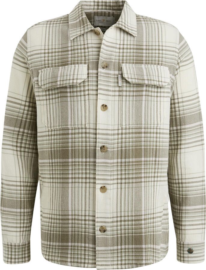 CAST IRON Heren Overshirts Long Sleeve Shirt Check Weave Yd Beige - Foto 9
