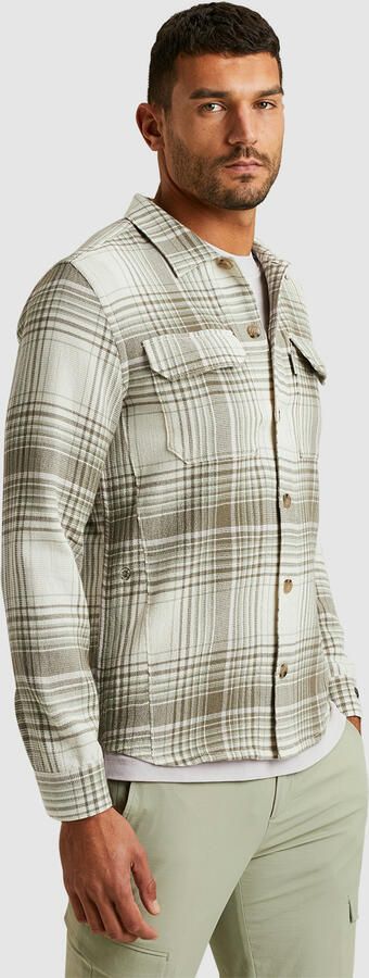 CAST IRON Heren Overshirts Long Sleeve Shirt Check Weave Yd Beige - Foto 8