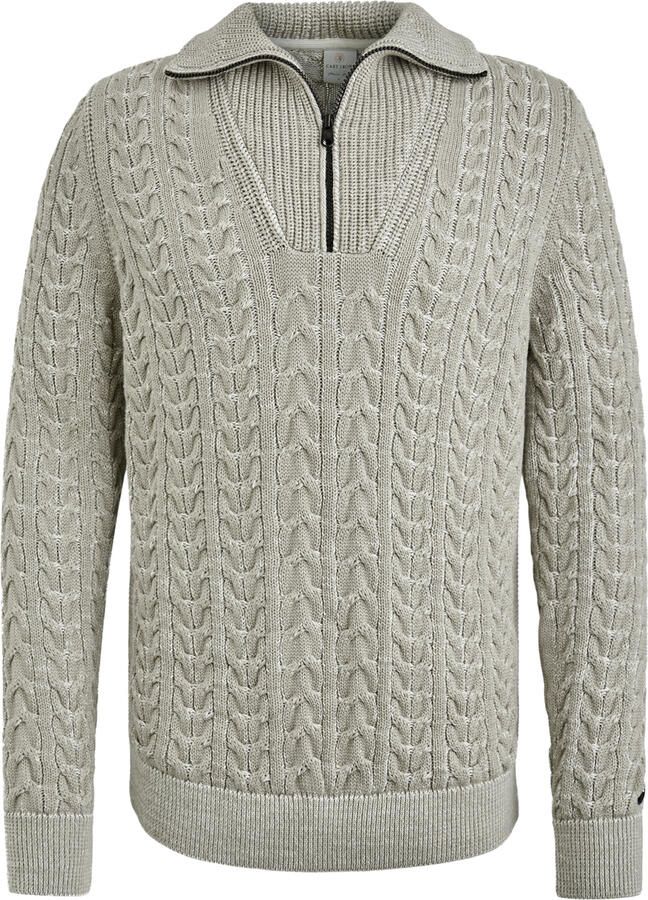 Cast Iron Half Zip Pullover Katoen Geplateerd Beige Heren - Foto 5