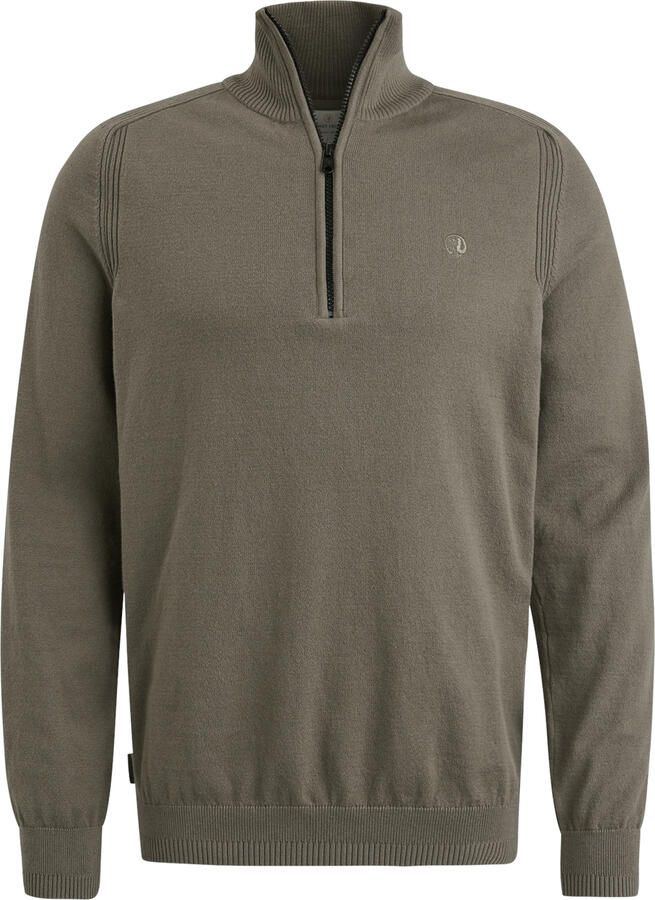 CAST IRON Heren Truien & Vesten Half Zip Collar Cotton Stretch Bruin