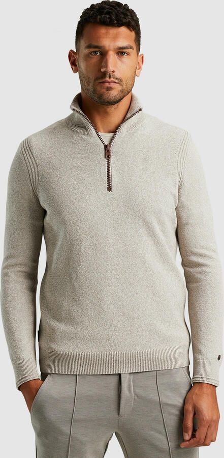 Cast Iron Half Zip Katoenmix Pullover Gray Heren - Foto 3