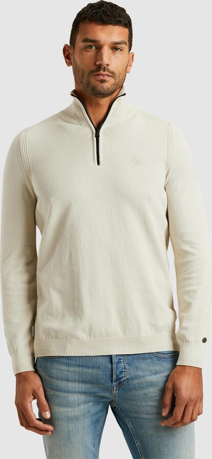 CAST IRON Heren Truien & Vesten Half Zip Collar Cotton Stretch Beige - Foto 6