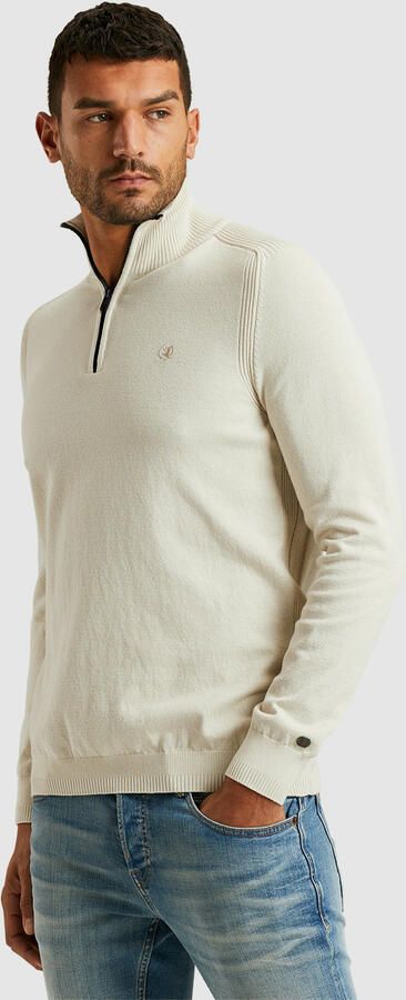 CAST IRON Heren Truien & Vesten Half Zip Collar Cotton Stretch Beige - Foto 7