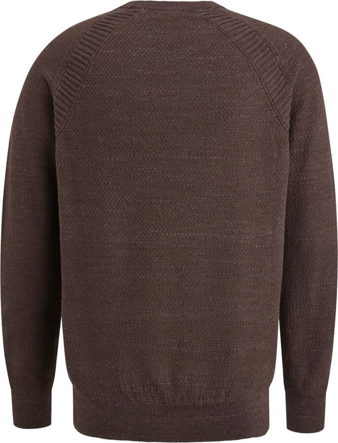 Cast Iron Heather Plated Gebreide Trui Brown Heren - Foto 4