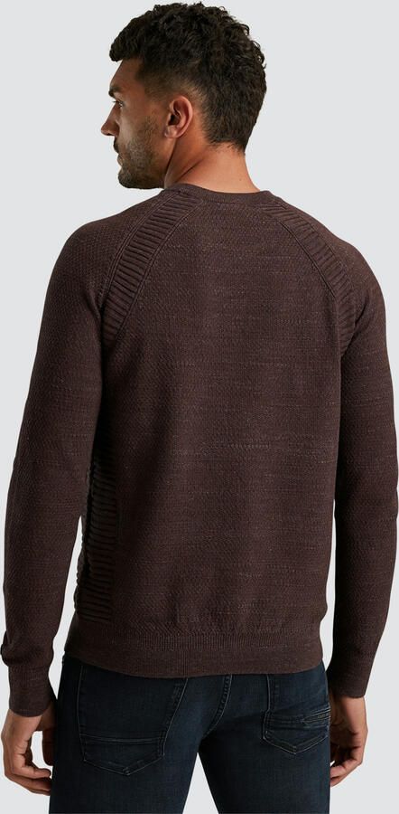 Cast Iron Heather Plated Gebreide Trui Brown Heren - Foto 4