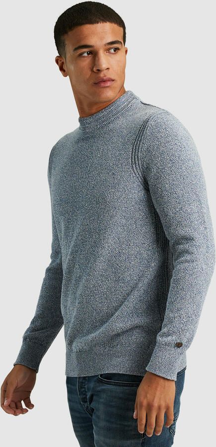 Cast Iron Mock Neck Katoenmix Pullover Gray Heren - Foto 3