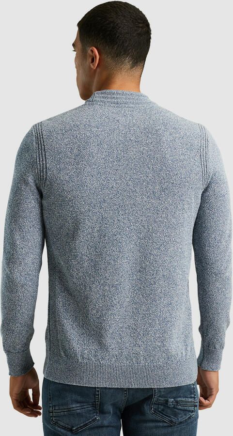 Cast Iron Mock Neck Katoenmix Pullover Gray Heren
