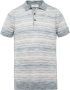 CAST IRON Heren Polo's & T-shirts Short Sleeve Polo Cotton Slub Stripe Knitted Lichtblauw - Thumbnail 3