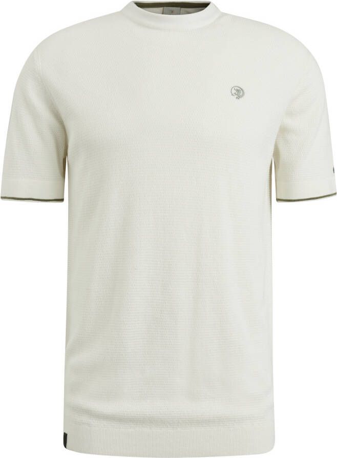 Cast Iron Knitted T-Shirt Ecru Wit Heren